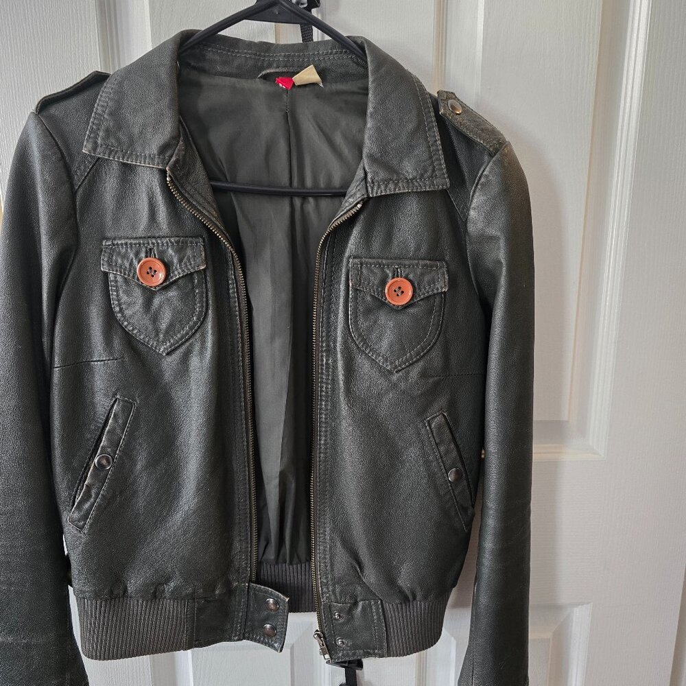 Divided leather jacket XS